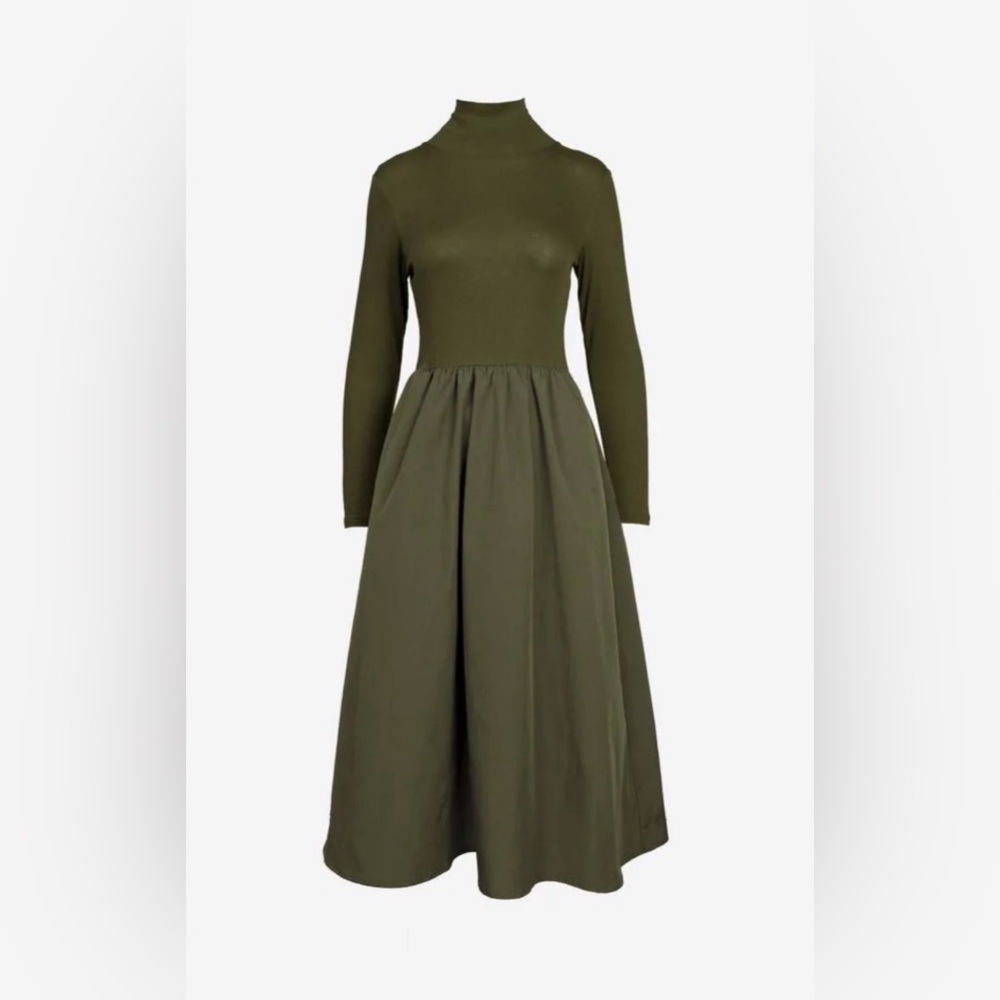 Chic Long Sleeve Olive Dress